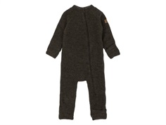 Mikk-line dark brown melange wool suit merino wool